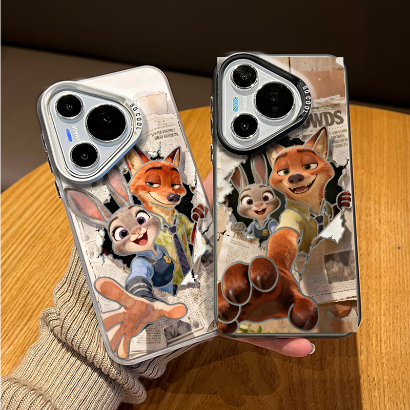 报纸尼克朱迪手机壳适用华为系列