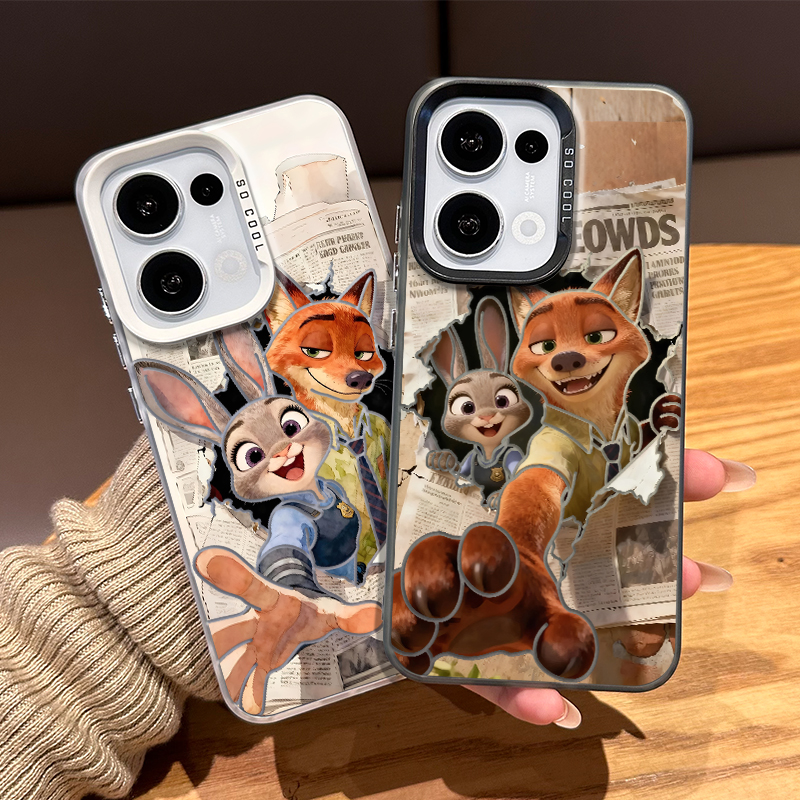 报纸尼克朱迪手机壳适用OPPO系列