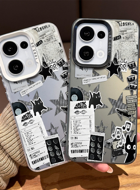 像素猫咪手机壳适用opporeno15pro创意14个性13新款12涂鸦11小众10高级感rone9por超好看8爆款7男女6套5外壳