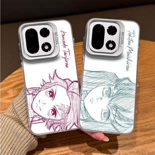 线条鬼灭之刃手机壳适用一加15炭治郎1+ace6动漫13T二次元5pro周边12男生3我妻善逸11新款2套oppo外壳oneplus