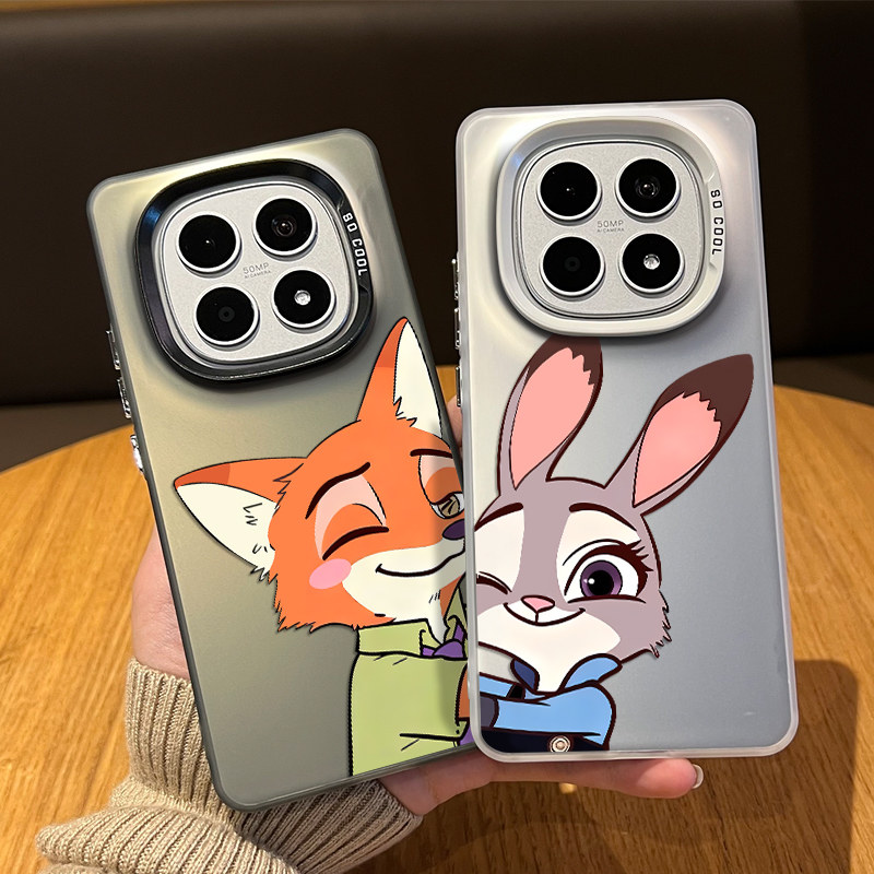 情侣疯狂动物城手机壳适用红米