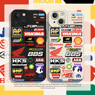 汽车标签手机壳适用苹果17套16贴纸iphone15promax周边jdm摩托车hks赛车14plus/13mini/12新款11/x/8/xr/xs/7