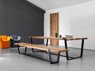 北欧小型实木会议桌简约原木办公桌长方形工作台家用长条大型餐桌