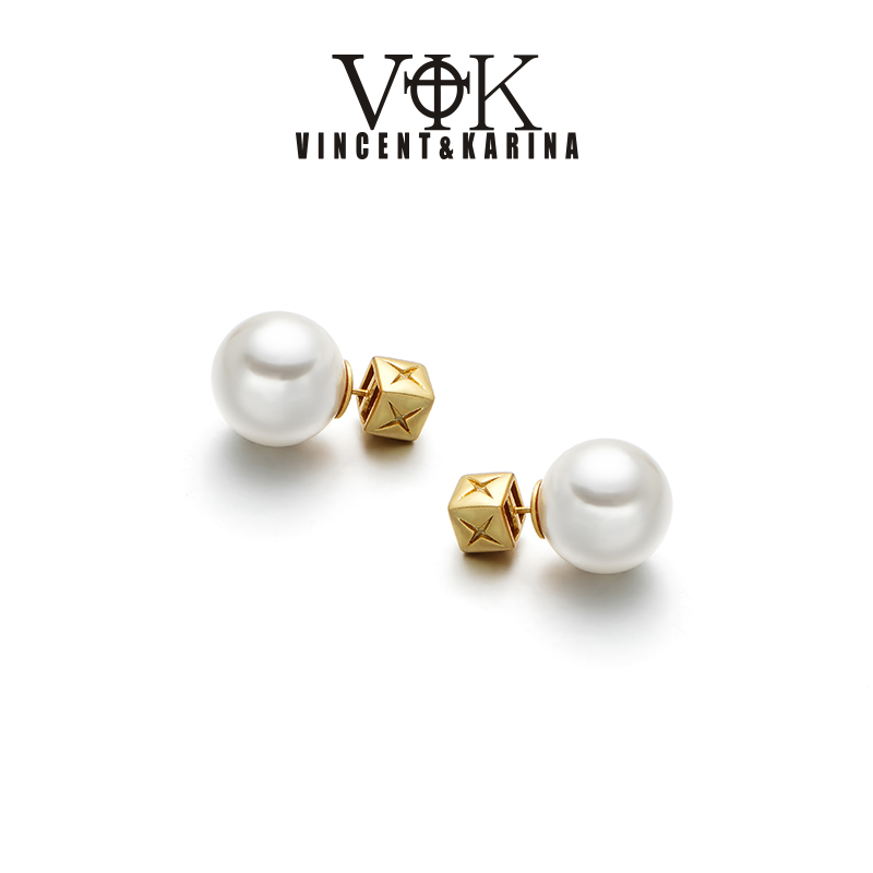 VK复古宫廷风天然珍珠女性耳环