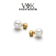 vk饰品珍珠耳饰女镀18k金耳环轻奢高级感法式 气质女性小众礼物