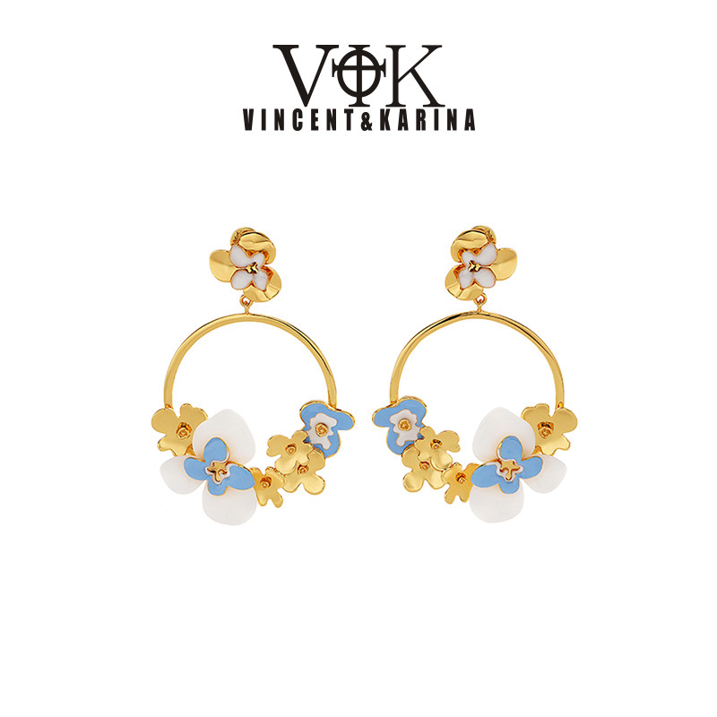 vk饰品【拾夏蓝屿】小众设计师耳环