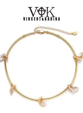 vk饰品 【复刻时光】海岸线极简海韵贝壳大C项链度假浪漫小众颈链