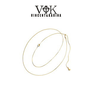 vk饰品【无尽夏】小众设计绣球花卉长款简约气质项链高级毛衣链