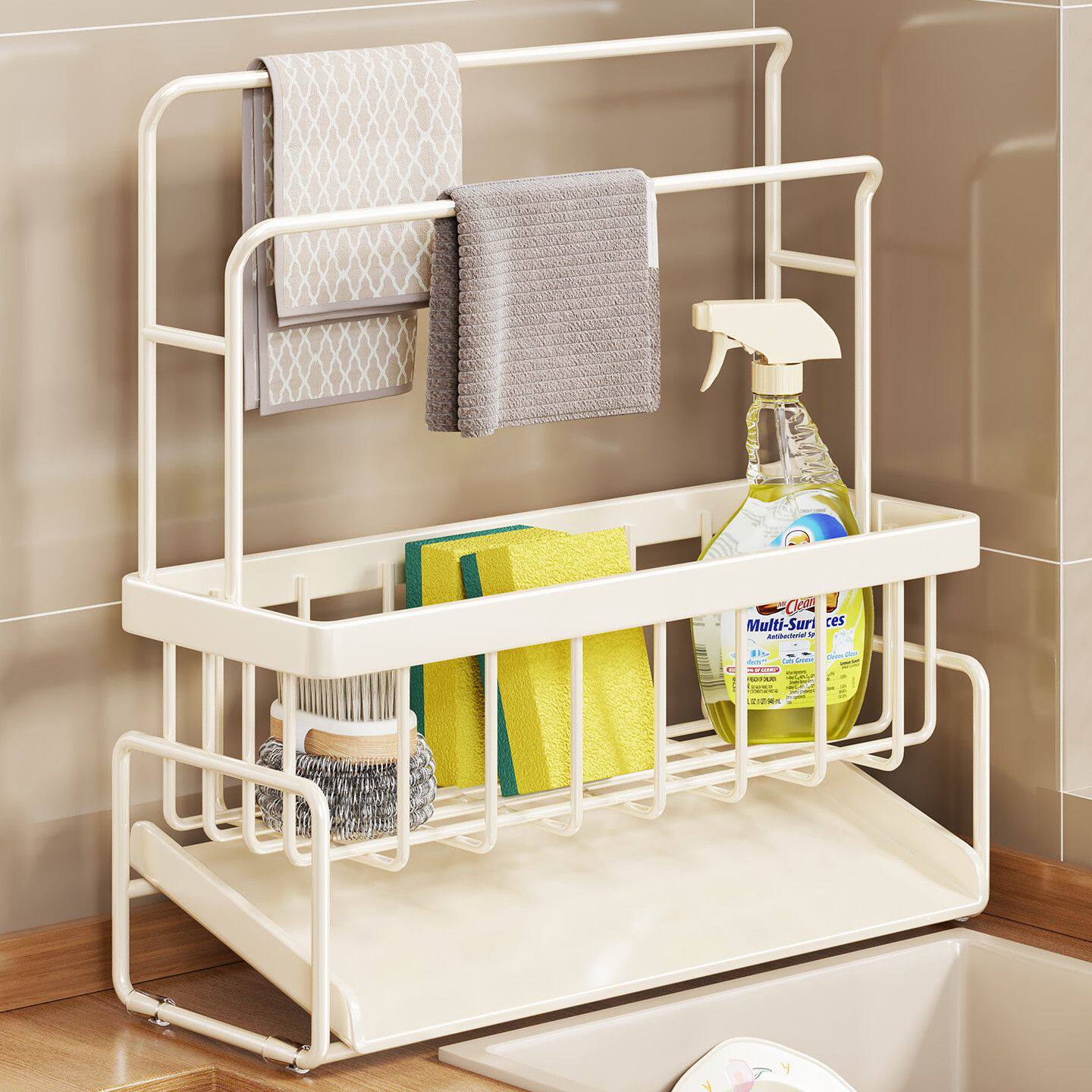 水槽沥水架厨房置物架水龙头洗菜池抹布放置架洗碗碟用品收纳神器 - 心象家居出品