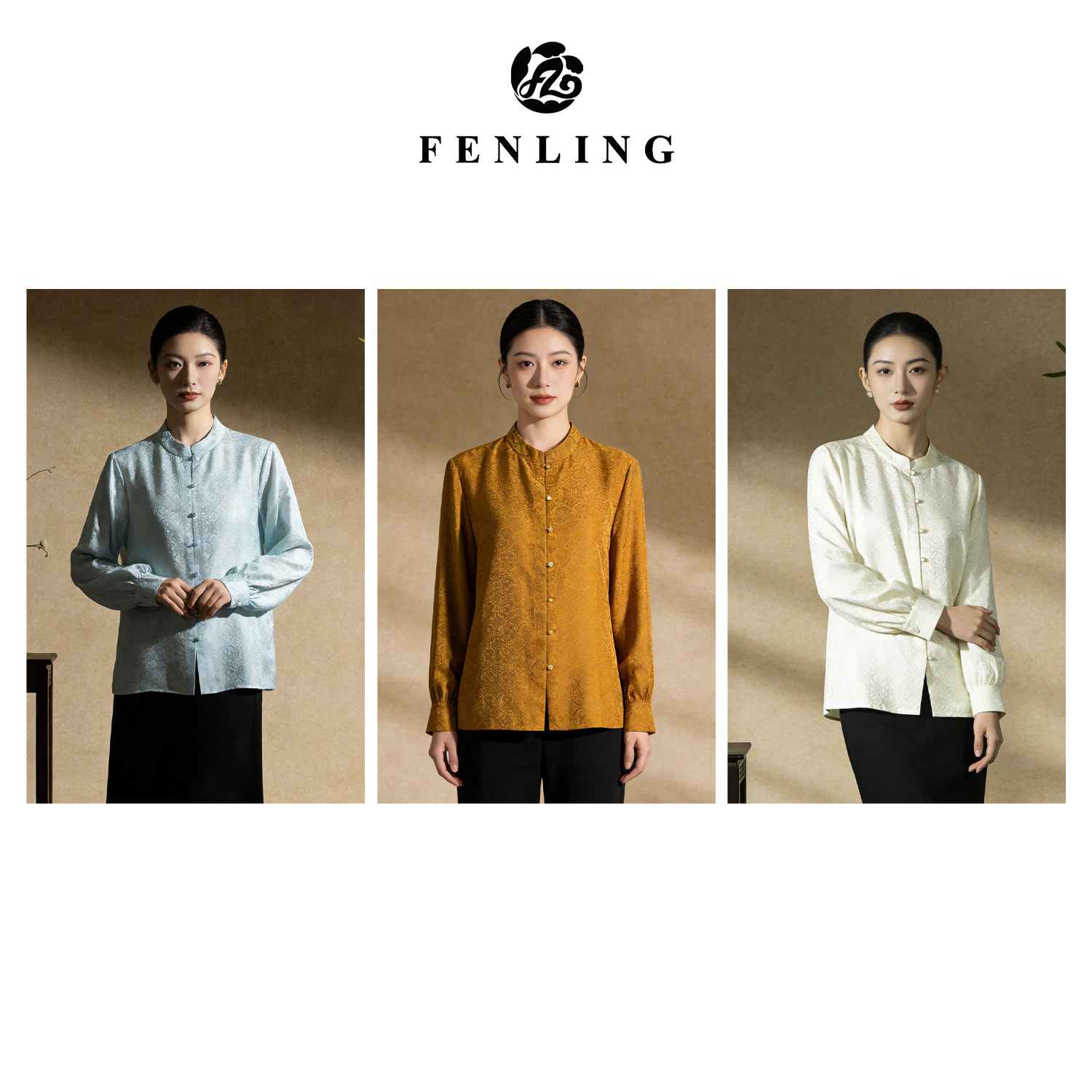 菱纹定胜纹·合集-桑蚕丝织金长袖衬衫上衣开衫外套SY2733图片