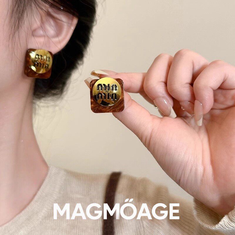 法国设计师MAGMOAGE方形耳钉