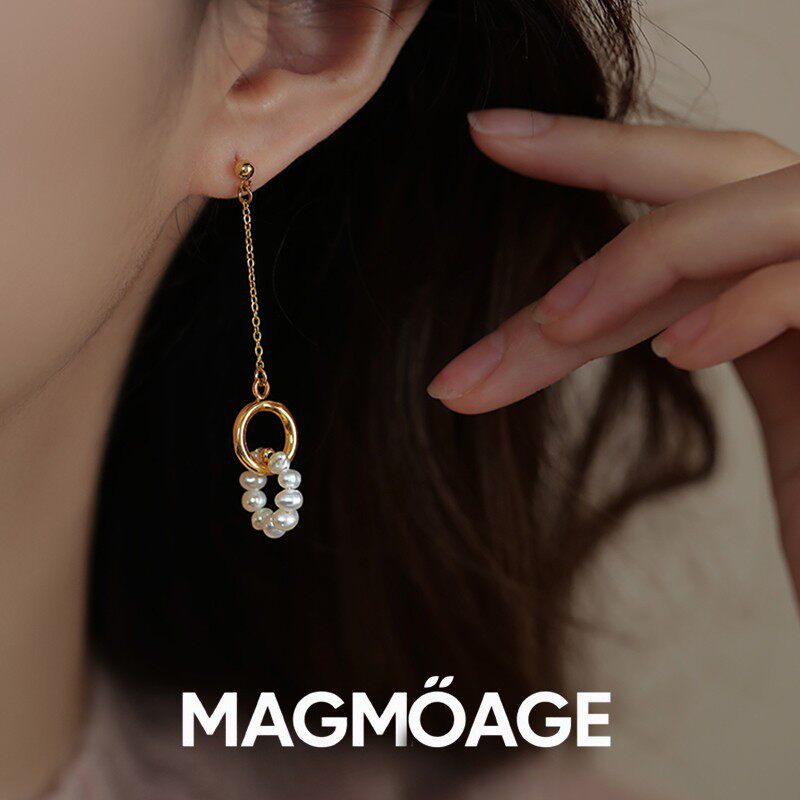 MAGMOAGE环环相扣淡水珍珠耳环