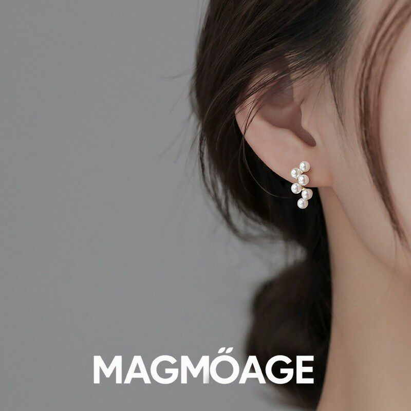 MAGMOAGE港风清新葡萄珍珠耳钉