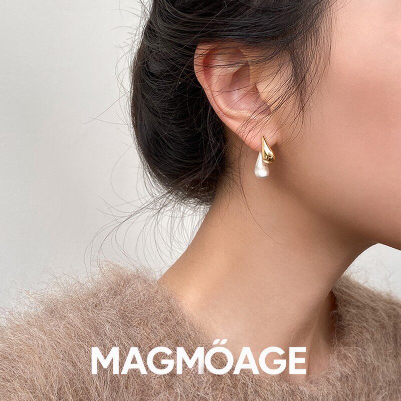 法国设计师MAGMOAGE双色水滴耳环