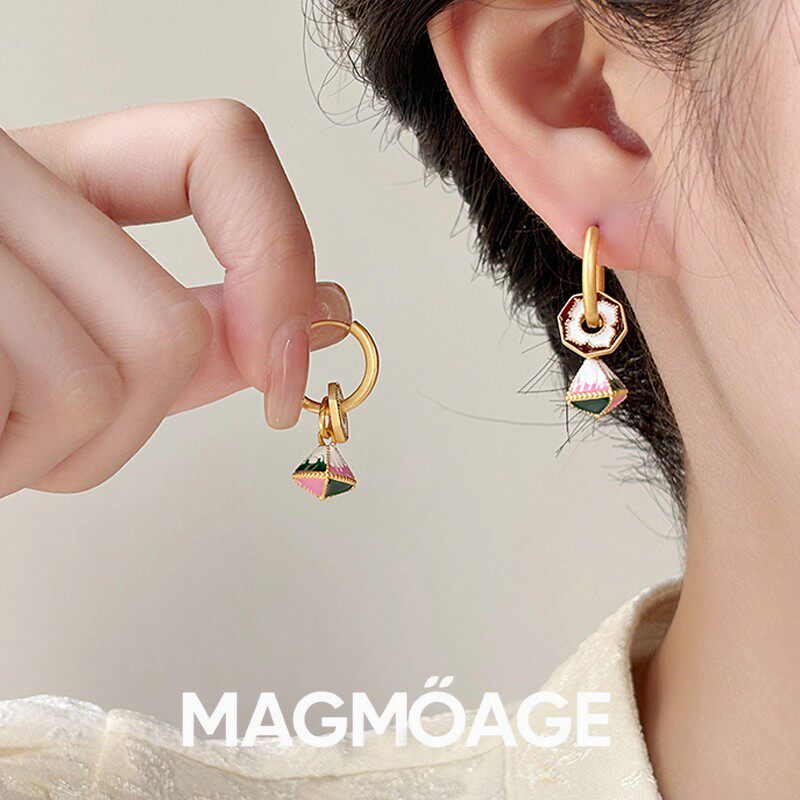 法国设计师MAGMOAGE彩色珐琅耳扣