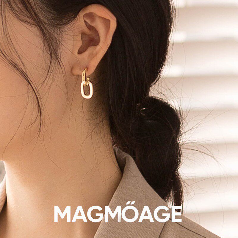 MAGMOAGE银针环环相扣耳环
