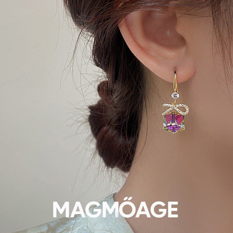 MAGMOAGE金色渐变锆石耳环