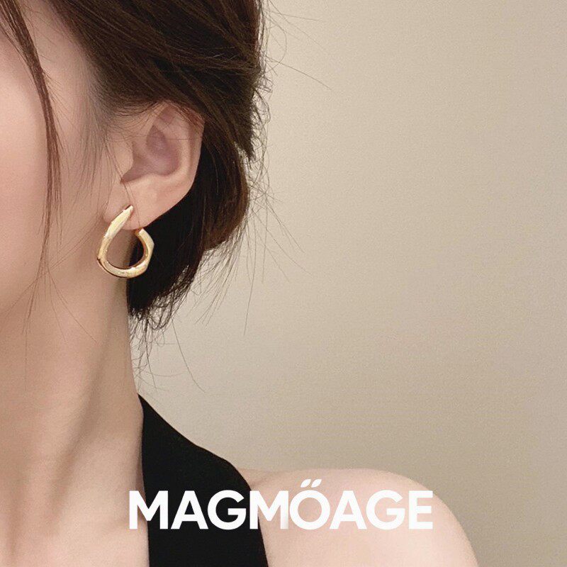 法国【设计师】MAGMOAGE弧形设计感小众耳环气质高级大气耳坠