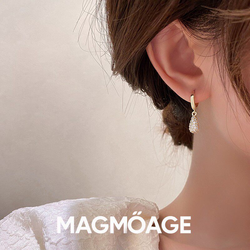 法国设计师MAGMOAGE金色水滴耳扣