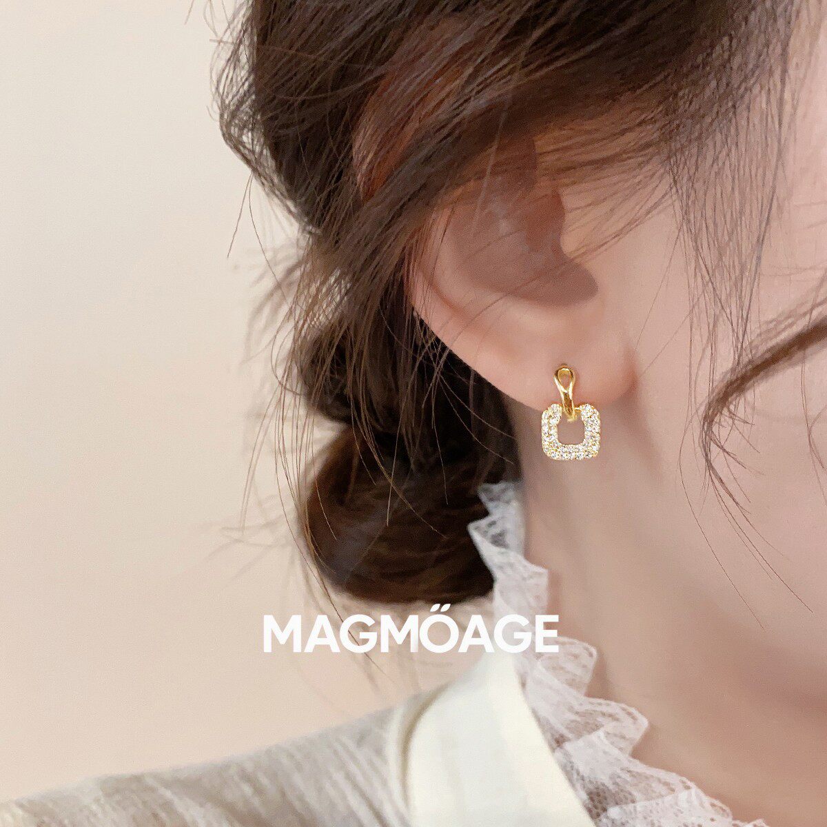 法国设计师MAGMOAGE微镶钻耳钉