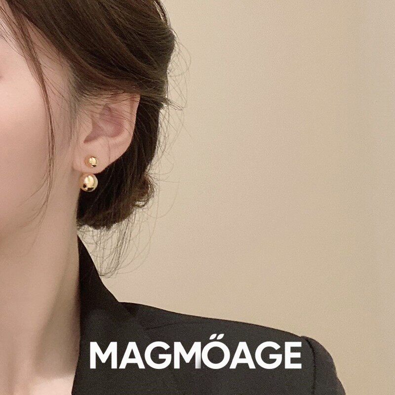 法国设计师MAGMOAGE小金球耳钉