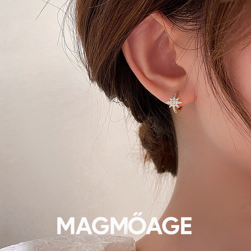 MAGMOAGE金色八芒星耳扣
