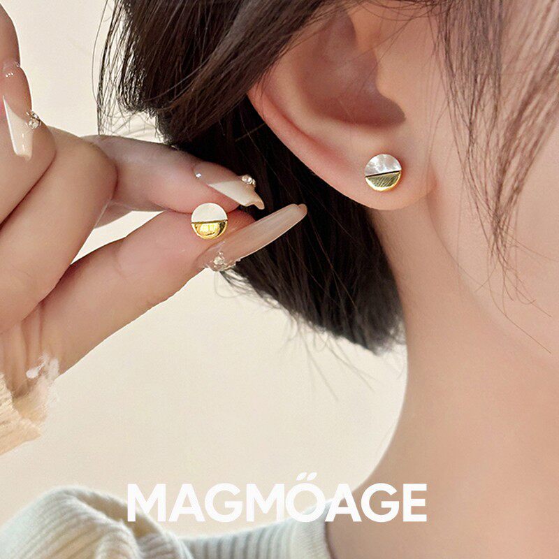 MAGMOAGES925银针贝壳耳钉