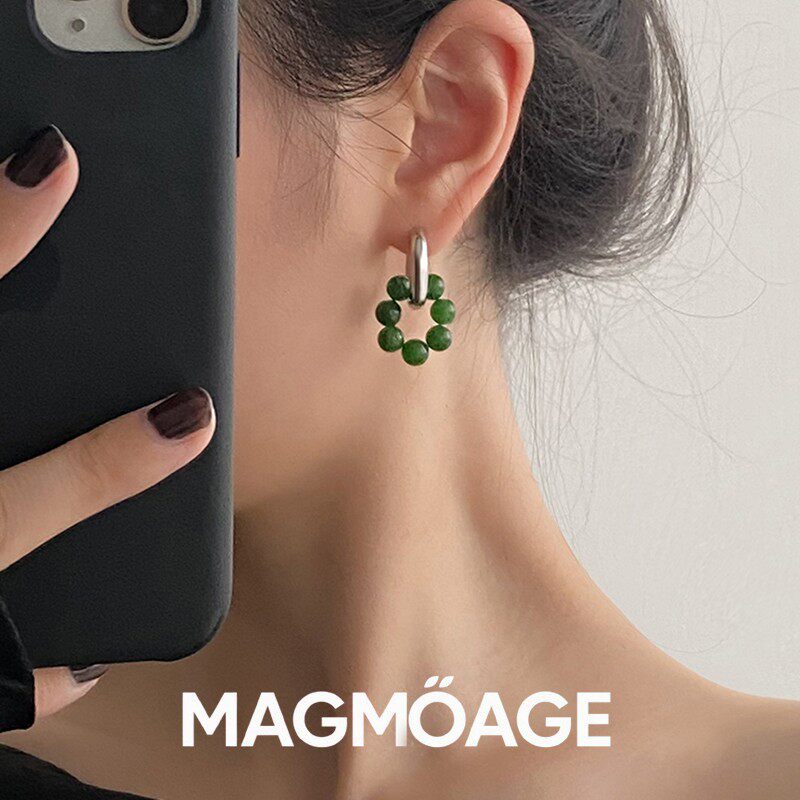 法国设计师MAGMOAGE天然玉髓耳环