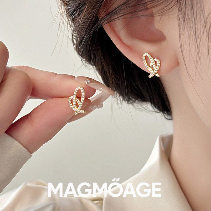 MAGMOAGES925银针碱水结耳钉