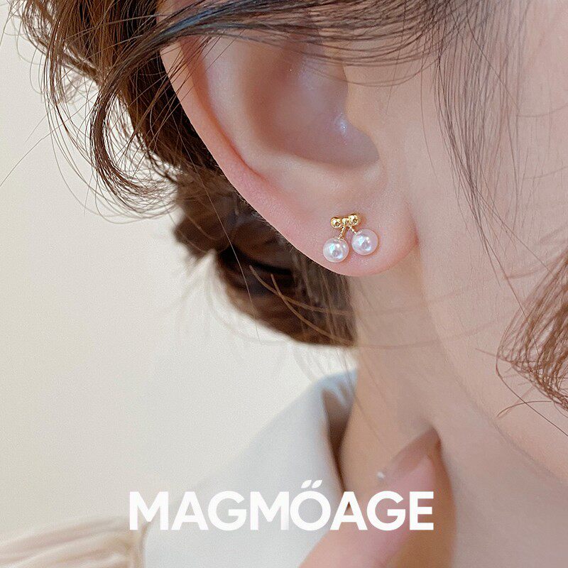 法国设计师MAGMOAGE樱桃珍珠耳钉