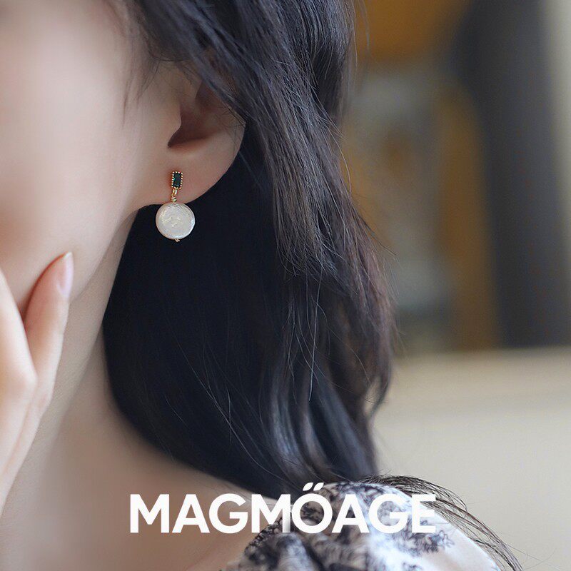 MAGMOAGE巴洛克淡水珍珠耳钉