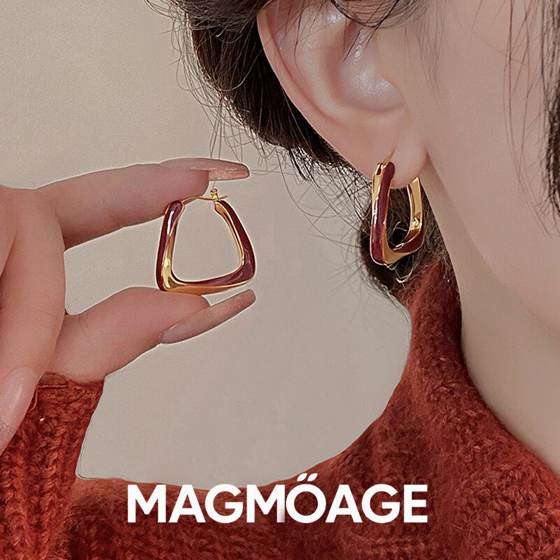 法国设计师MAGMOAGE真金耳环
