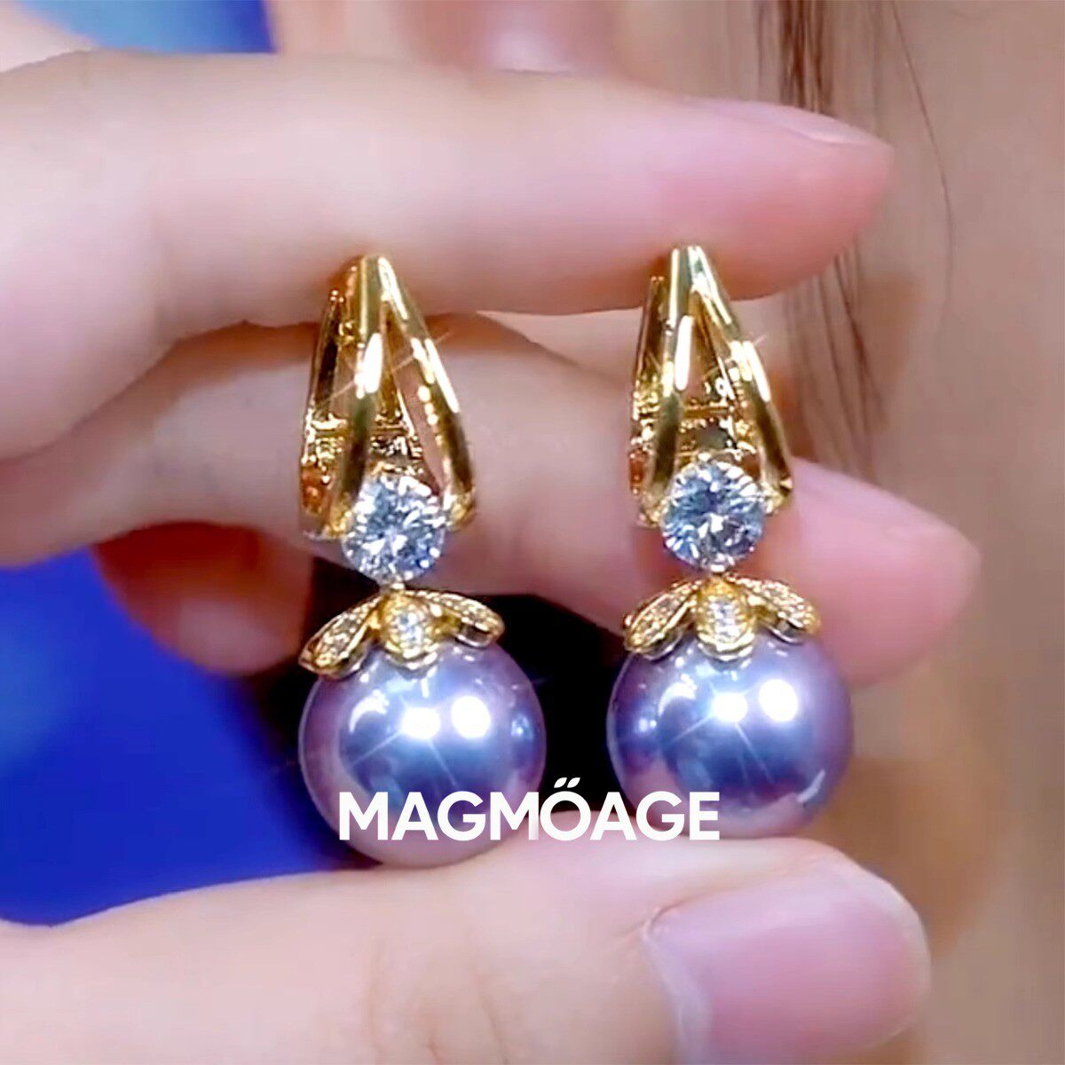 法国设计师MAGMOAGE紫色耳扣