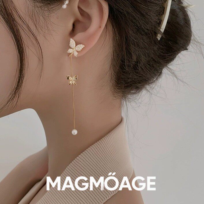 MAGMOAGE珍珠耳环新款设计感