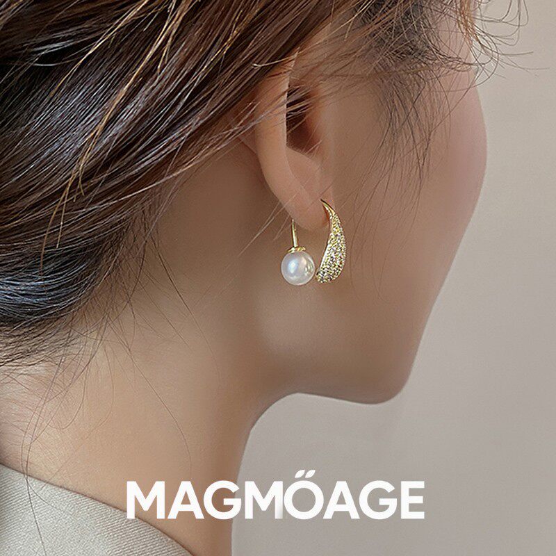 法国设计师MAGMOAGE微镶珍珠耳钉