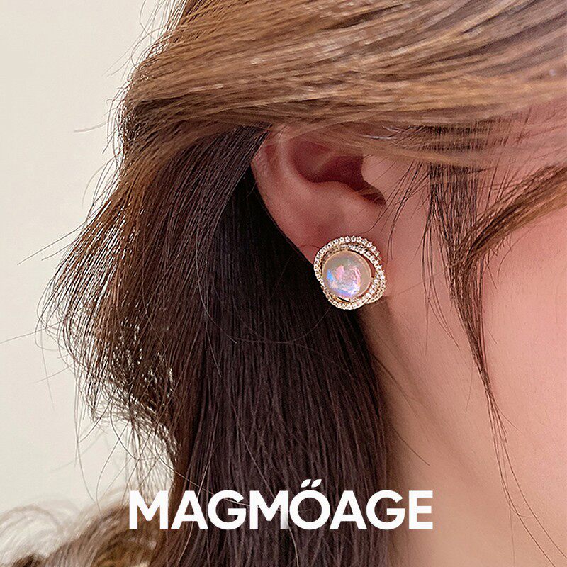 MAGMOAGE人鱼姬满钻珍珠耳环
