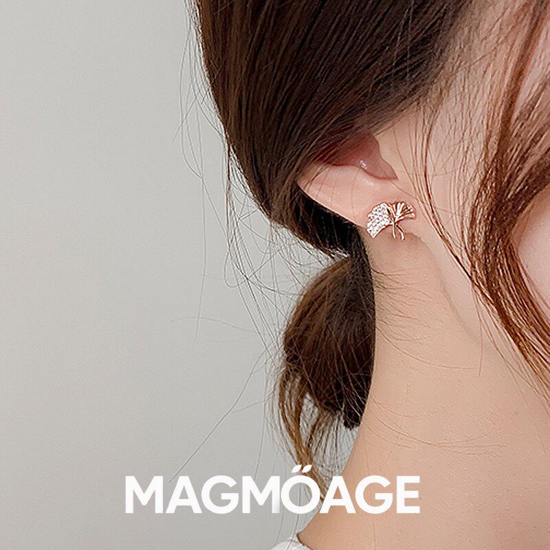 法国设计师MAGMOAGE银杏叶耳钉