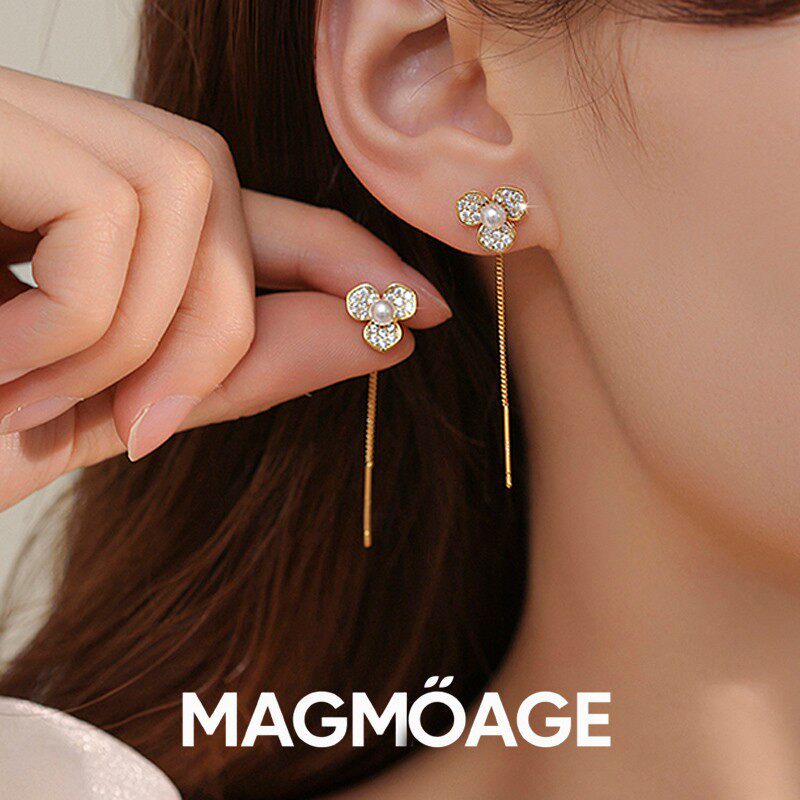 法国设计师MAGMOAGE花朵珍珠耳线