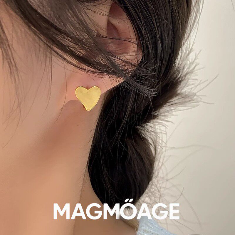 法国【设计师】MAGMOAGE爱心耳环气质简约冷淡风耳扣INS风耳饰