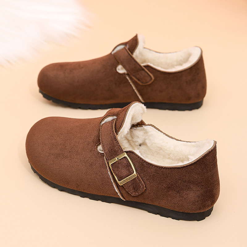 全包勃肯鞋女加绒一脚蹬保暖女鞋