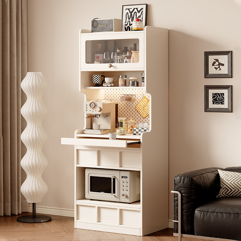 餐边柜靠墙一体储物柜中古风家用客厅窄边茶水柜抽屉式厨房置物架