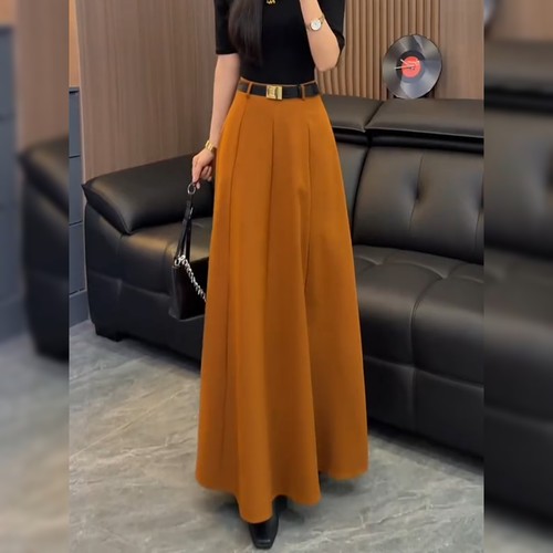 高级感炸街橘色鱼尾裙女