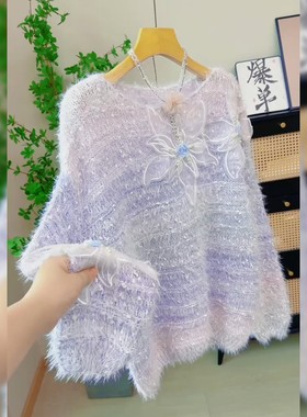 设计感重工立体花朵毛衣女