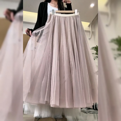 法式复古温柔风宽松半身裙