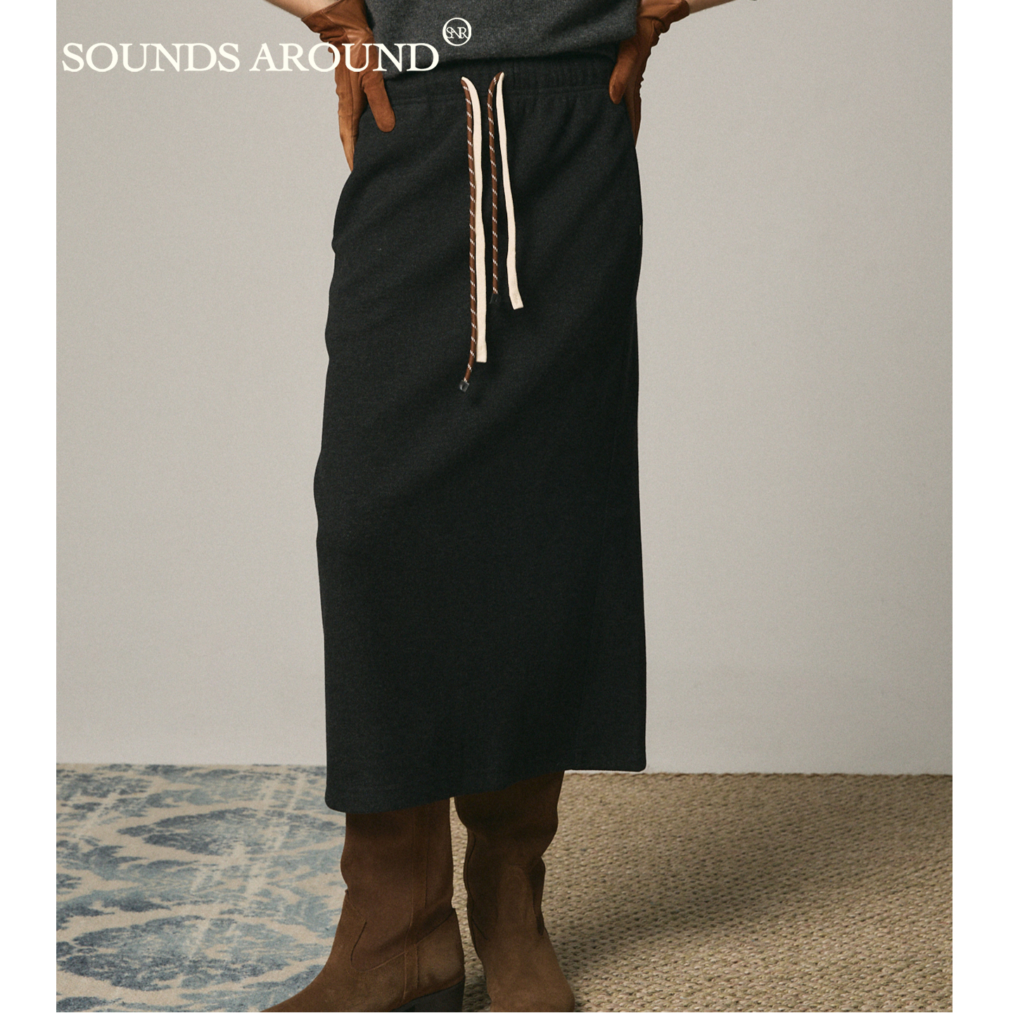 【明星同款】经典设计师醋酸羽绒加厚双层松紧腰半裙SOUNDSAROUND