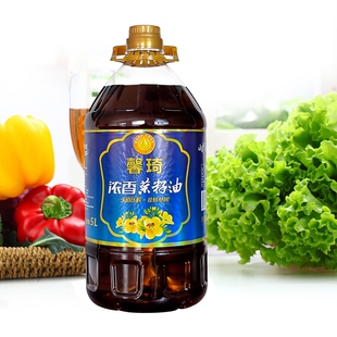 浓香菜籽油物理压榨辣椒油餐饮炒菜家用食用油5L桶装 传统非转基因