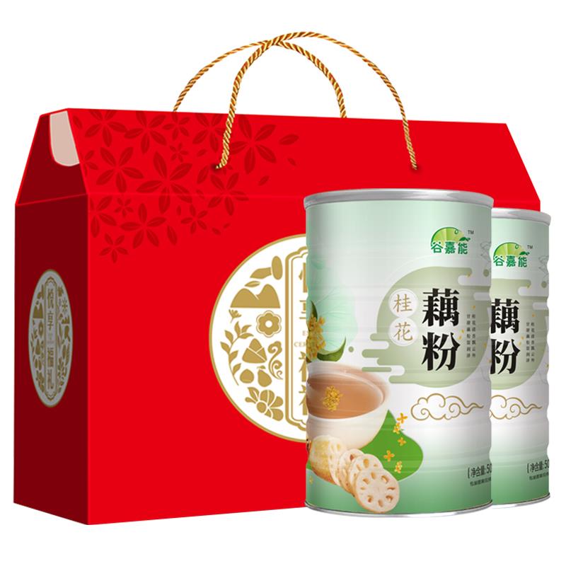 §【礼盒装】无蔗糖桂花纯藕粉纯中秋送长辈中老年人营养谷物1000