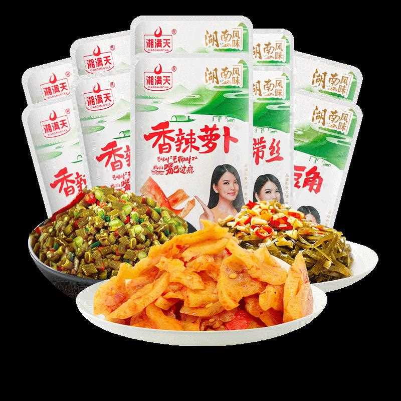 §农家下饭菜香辣萝卜酸豆角海带丝酱菜榨菜30包组合小包装开胃佐