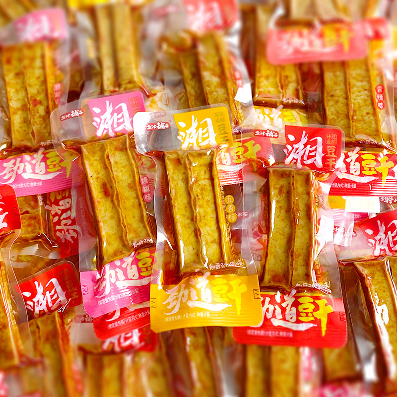 盐津铺子豆干劲道风味手撕豆腐干香辣零食小吃网红解馋休闲食品