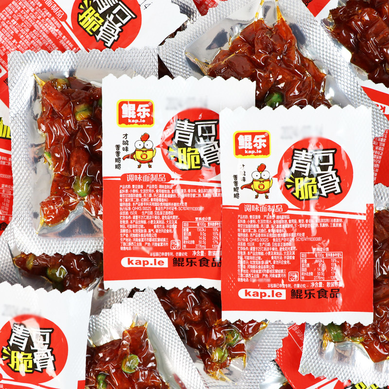 鲲乐青豆脆骨辣条零食小包装湖南面筋制品